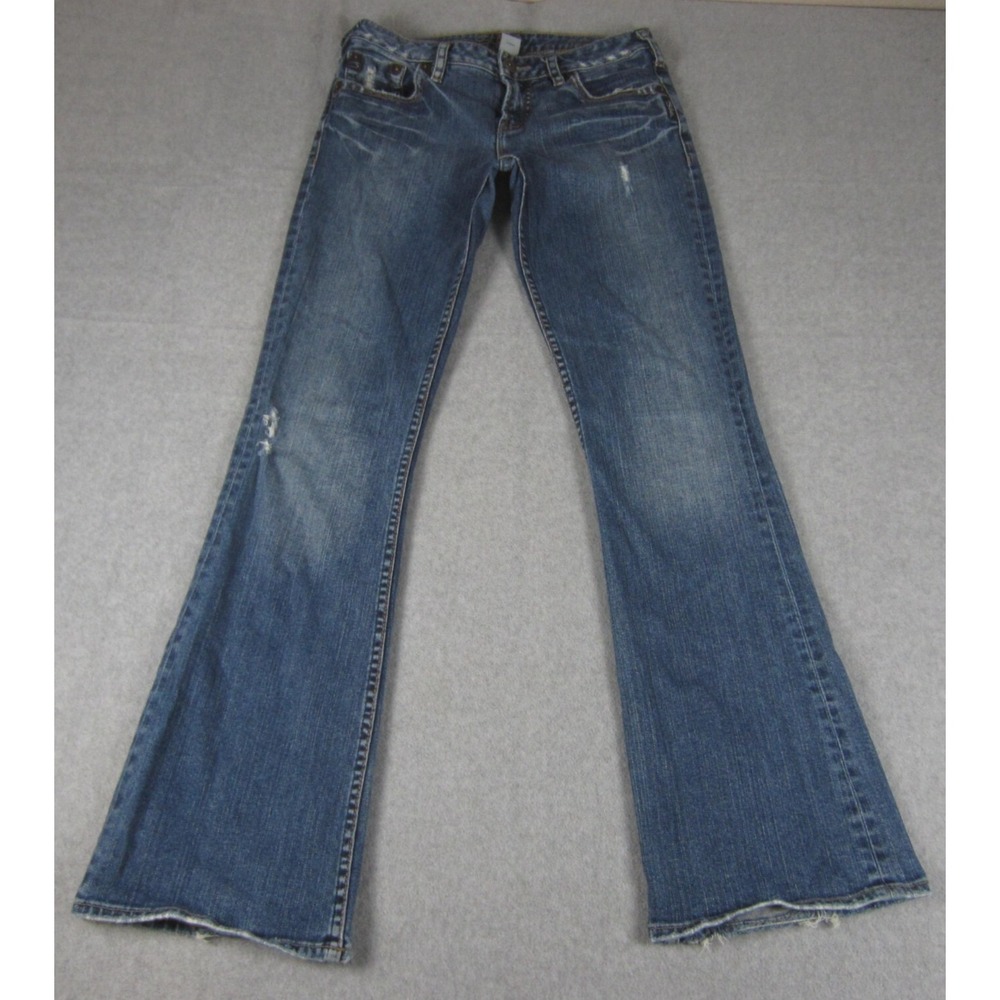 Silver Jeans Womens 28x32 (Tag 28x33) Bree Bootcut Blue Distressed Stretch Denim
